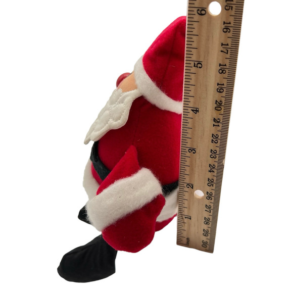 Plush Santa On A Shelf Bean Bag Hallmark Vintage 1982 Christmas Holiday Mantle - Picture 8 of 8